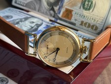 Watch Mechanical Wrist Golden Vintage Russian USSR Molnja Soviet Molniya Brown picture