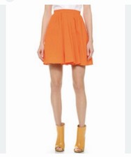 Carven Orange Cotton Skirt Size 36 $390 picture