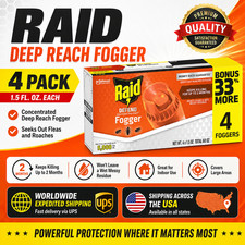 Raid 4 Pack Concentrated Deep Reach Fogger Seeks Out Fleas and Roach 1.5 Fl. Oz picture