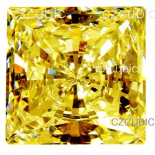 CUBIC ZIRCONIA SUPER QUALITY SQUARE/ SQ  STONE 7 STAR YELLOW COLOR CZ U.S SHIPER picture
