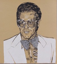 Pristine vintage Elton John silkscreen by K. Chillis • MINT • RARE picture