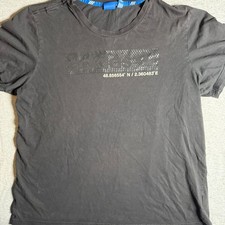 Adidas Vintage  T Shirt Black coordinates Logo Blue tag Trim Men’s XL Retro picture