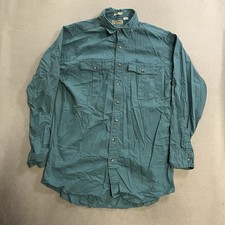 Vintage LL Bean Shirt Mens Large Tall Blue Button Front Casual 80s Made in USA picture