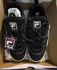 FILA Disruptor II 3D Embroider Women's Lace-Up Low Top Sneakers Black/White picture