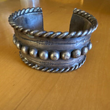 Vintage Native American sterling cuff bracelet from early 1900's picture