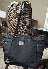 Brighton Heritage Stevie Everywhere Black Nylon Patent Leather Tote Bag picture