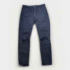 Topshop Women's Skinny High Rise Jeans 34 x 30 Distressed Black Denim Dark Wash picture