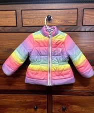 Kids Headquarters Rainbow Puffer Jacket Size 5 picture