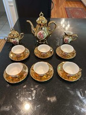 *1950’s* Vintage 24K Gold Plated Fragonard Courting Couple Tea Set picture