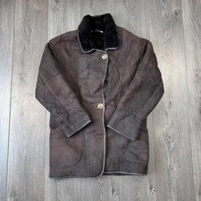 Vintage Women’s Shearling Sheepskin Coat Brown Size 34 picture