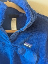 Patagonia womens Retool Snap T Pullover Royal Blue Jacket Size Medium Polartec picture