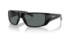 ARNETTE Men's AN4182 Hot Shot Wrap Sunglasses, Gloss Black/Grey Polarized, 62 mm picture