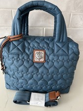 Brighton Kayden Crossbody Satchel Bag Quilted Hearts NWT ~ Lagoon Blue π picture