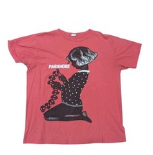 Vintage Paramore Brand New Eyes Girl Skull Paper T-Shirt Emo XL MySpace Red picture