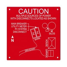 Solar Photovoltaic Site Map | Custom Engraved PV Placard | Rigid Acrylic Plastic picture