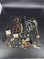 Vtg Estate Costume Jewelry Lot Brooches Necklaces Earrings Bracelet Watch 2lb+ picture