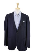 Ermenegildo Zegna Recent Navy Patch Pocket Unstructured Cotton Travel Blazer 44R picture