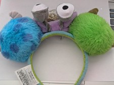 Disney Parks Monsters Inc Sully and Mike Fuzzy Ears Headband New picture
