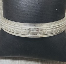 925 Sterling Silver Bangle Stackable Bracelets Aztec Mayan Design Vintage 44g picture