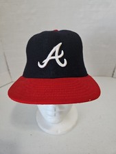 VTG 90s Atlanta Braves Logo Baseball SnapBack Hat Cap Signatures MLB picture