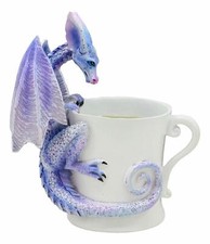 Ebros Amy Brown Whatcha Drinkin Peeking Midnight Teacup Dragon Statue 4.5