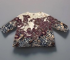 Chico's Women's Paisley Animal Mixed Print 3/4 Sleeve Stretch Knit Tunic Top 3 picture