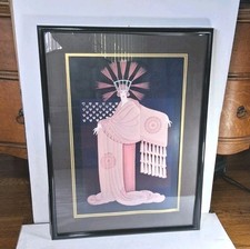 Erte Tassel Gown Art Lithograph Print Framed Ross Gallery Vintage picture