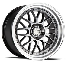Aodhan AH02 18x9.5 5x120 +35 Hyper Black w/ Machined Lip Wheel Rim Fits LS500 picture