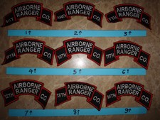 9 US AIRBORNE RANGER Company Patches @ $10/each scroll picture