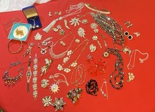 Vintage Costume Jewelry Wear/Some Repair - Rhinestone and Crystal/Glass Bead Lot picture