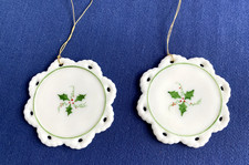 Fenton Ornament Christmas Holly & Berries Milk Glass Snowflake Sold Separately picture