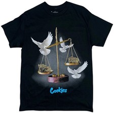 Cookies SF Scales Of Justice Black Graphic T-Shirt Men’s Size M picture