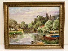 Max Rikin Original Landscape Oil PaintingSigned 1948 Cincinnati Art Suders Frame picture