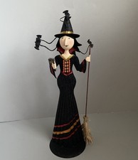 Pier 1 Vintage WITCH Metal Figure - Glitter - HALLOWEEN Decor picture