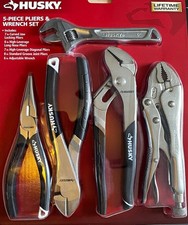 Husky 5-Piece Pliers & Adjustable Wrench Set picture