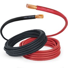 TEMCo 2/0 Gauge AWG 15 Ft Black + 15 Ft Red Flexible Copper USA Welding Cable picture