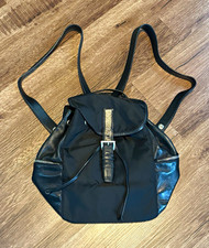Vintage PRADA Black Backpack Drawstring Buckle, Strap, Inner Pockets, Card picture