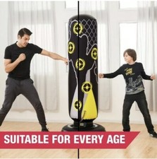 MD Sports Heavy Duty Kickboxing Trainer, Inflatable, 70 In. Tall, Black and Yell picture