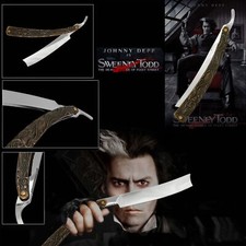 SWEENEY TODD DEMON BARBER'S STRAIGHT RAZOR REPLICA, BURTON DEPP SHAVING SONDHEIM picture
