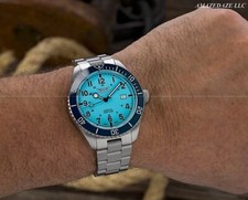 NEW Tresod Men 42mm SWISS MADE SW200 Auto Ocean Master Sapphire TURQUOIS Watch picture