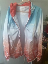 Dreamland NWT 4XL Graffiti Salmon/light blue zip-up Jacket Men Big & Tall picture