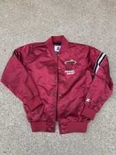 Vintage Starter Miami Heat NBA Satin Bomber Red Jacket Size M picture
