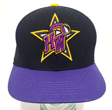 Harlem Wizards Basketball Team Snapback Hat Cap Purple Black picture
