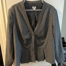 Vintage Worthington gray blazer with ruched front detail 24W picture