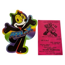 VTG 1995 Feel-X Rave Flyer Lot Felix Cat LA Techno Ron D Core Acid Memorabilia picture