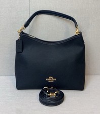 COACH CR148 Laurel Shoulder Bag Soft Pebble Leather Black Outlet New picture