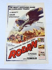 1957 Rodan Original 27x41 Movie Poster Kaiju Monster Cult Classic Horror picture