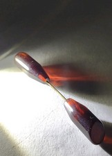 Vintage 1920's Authentic  Root Beer Bakelite Collar Pin Tested picture