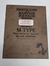1930 CINCINNATI MILLING MACHINES PARTS SERVICE REPAIR MANUAL M-TYPE UNIVERSAL picture