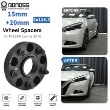 BONOSS Hubcentric 2x15mm+2x20mm Wheel Spacers 5x114.3 CB66.1mm for Nissan Lannia picture